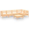 vidaXL Juego de muebles de jard&iacute;n 6 piezas madera maciza pino