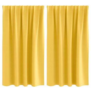 vidaXL Cortinas Opacas con Anillas 2 pcs Amarillo Mostaza 140 x 140 cm