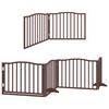 vidaXL Puerta de perros plegable 6 paneles madera &aacute;lamo marr&oacute;n 480 cm