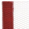 vidaXL Alambrada de gallinero acero revestimiento PVC rojo 25x0,5 m