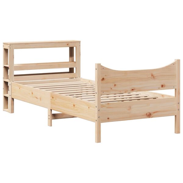 vidaXL Estructura de cama con cabecero madera maciza pino 75x190 cm