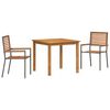 vidaXL Conjunto de Comedor de Jard&iacute;n 3 uds. Gris