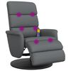 vidaXL Sill&oacute;n reclinable de masaje con reposapi&eacute;s cuero sint&eacute;tico gris