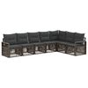 vidaXL Conjunto de sof&aacute;s de jard&iacute;n 7 uds. Gris rat&aacute;n sint&eacute;tico