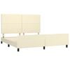 vidaXL Estructura de cama sin colchón cuero sintético crema 160x200 cm
