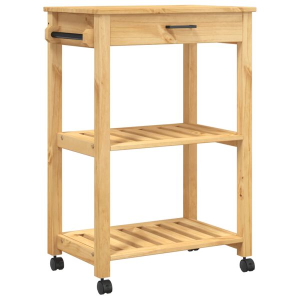 vidaXL Carrito de cocina MONZA madera maciza de pino 60x40x88,5 cm