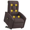 vidaXL Sillón masaje eléctrico reclinable elevable tela marrón oscuro