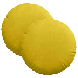 vidaXL Cojines para asiento 2 uds. Terciopelo Amarillo &Oslash;30 x 13 cm