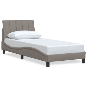 vidaXL Estructura de cama sin colch&oacute;n Hanko tela gris taupe 90x190 cm