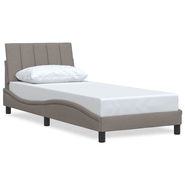 vidaXL Estructura de cama sin colch&oacute;n Hanko tela gris taupe 90x190 cm