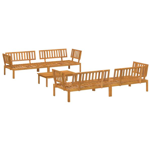 vidaXL Juego de Sof&aacute; con coj&iacute;n 5 pcs Taup&eacute; Madera de Acacia S&oacute;lida