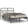 vidaXL Estructura cama sin colch&oacute;n con cabecero metal negro 140x190 cm