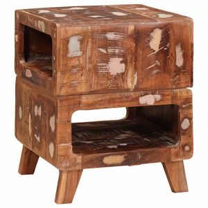 vidaXL Mesa Auxiliar Marr&oacute;n 40 x 40 x 49 cm Madera s&oacute;lida recuperada