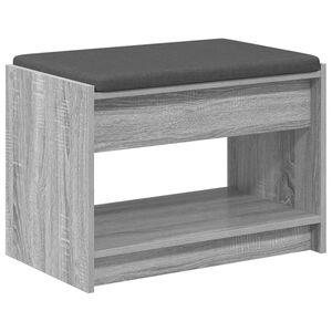 vidaXL Banco de entrada Gris Sonoma 63 x 38 x 45 cm