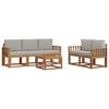 vidaXL Conjunto de sof&aacute;s de exterior 6 pcs Gris Natural y Claro