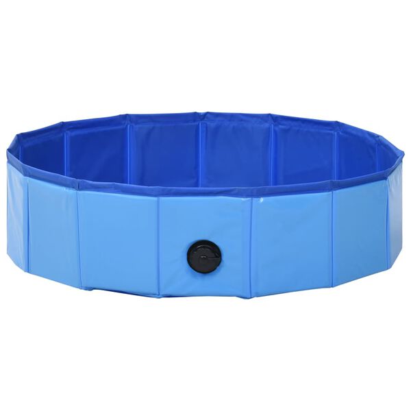 vidaXL Piscina para perros plegable PVC azul 80x20 cm