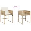 vidaXL Set comedor de jard&iacute;n 5 pzas con cojines rat&aacute;n sint&eacute;tico beige