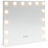 vidaXL Espejo LED para Tocador Blanco 50 x 10 x 44 cm Vidrio y acero
