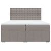 vidaXL Cama box spring con colch&oacute;n tela gris taupe 200x200 cm