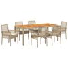 vidaXL Conjunto de Comedor de Jard&iacute;n 7 pcs Beige rat&aacute;n sint&eacute;tico