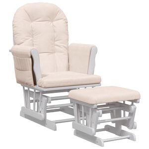 vidaXL Sill&oacute;n de lactancia con taburete tela gris claro
