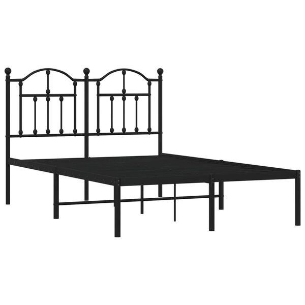 vidaXL Estructura cama sin colchón con cabecero metal negro 120x200 cm