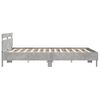 vidaXL Estructura de cama cabecero y luces LED gris hormig&oacute;n 200x200cm