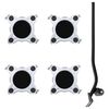 vidaXL Ruedas para muebles (4 unidades, con elevador, 15,5 x 15,5 x 5,5 cm, acero, 1000 kg)