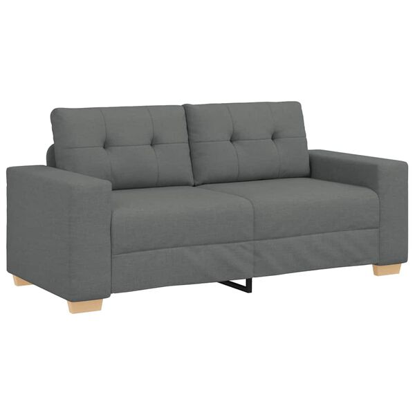 vidaXL Sofá Loveseat gris oscuro 140 cm de tela