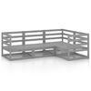 vidaXL Juego de muebles de jard&iacute;n 4 piezas gris madera maciza de pino