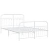 vidaXL Estructura cama sin colch&oacute;n con estribo metal blanco 140x200 cm