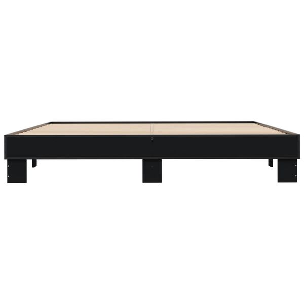 vidaXL Estructura de cama madera de ingeniería y metal negro 160x200cm
