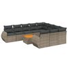 vidaXL Set de sof&aacute;s de jard&iacute;n 11 pzas y cojines rat&aacute;n sint&eacute;tico gris