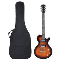 vidaXL Guitarra eléctrica principiantes con funda marrón negro 4/4 39"