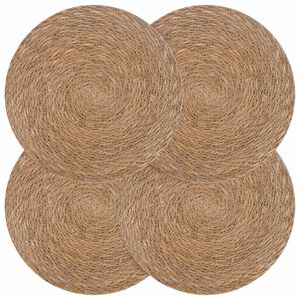 vidaXL Manteles de hierba marina 4 uds. Natural 100% Hierba marina
