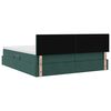vidaXL Cama con tira de luces LED Verde oscuro 180 x 200 cm Terciopelo