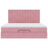 vidaXL Estructura de cama otomana colchones terciopelo rosa 200x200cm