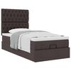 vidaXL Cama otomana con colch&oacute;n marr&oacute;n oscuro 90x200 cm tela