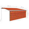 vidaXL Toldo retr&aacute;ctil manual con persiana naranja y marr&oacute;n 3x2,5 m
