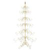 vidaXL Árbol de Navidad de metal con soporte Dorado 215 cm