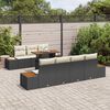 vidaXL Conjunto de sof&aacute; de jard&iacute;n 8 pcs Negro Polirat&aacute;n