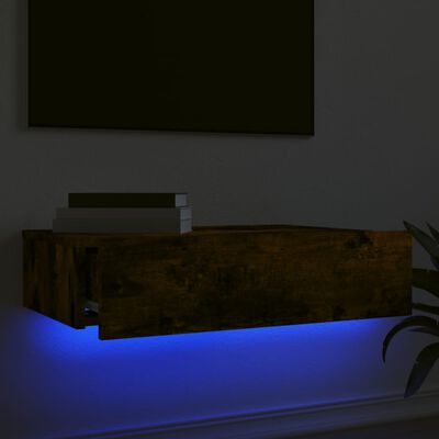 vidaXL Mueble de TV con luces LED roble ahumado 60x35x15,5 cm