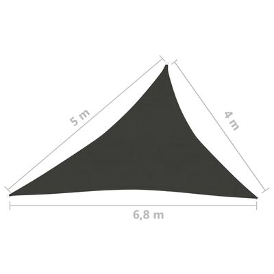 vidaXL Toldo de vela gris antracita HDPE 160 g/m² 4x5x6,8 m