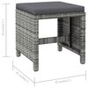 vidaXL Conjunto de silla de jardín y taburete 4 piezas ratán PE gris