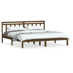 vidaXL Estructura de cama madera maciza de pino marr&oacute;n miel 200x200 cm
