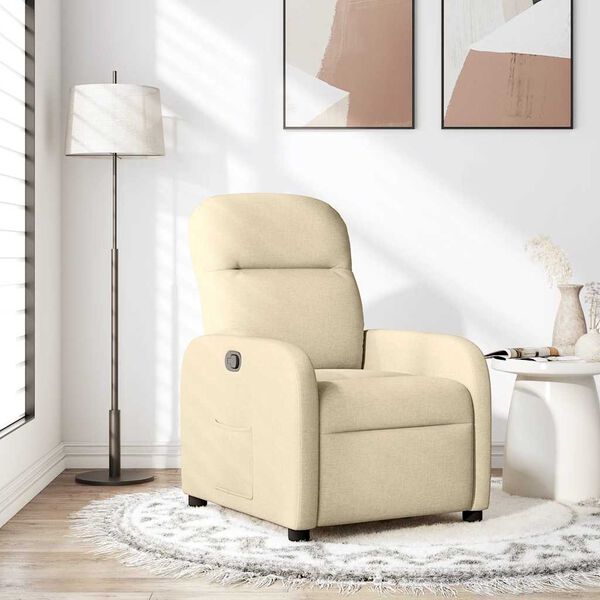 vidaXL Sill&oacute;n reclinable de tela crema