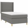vidaXL Cama box spring con colch&oacute;n tela gris oscuro 90x190 cm