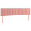 vidaXL Cama box spring colch&oacute;n y LED terciopelo rosa 160x200 cm