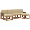 vidaXL Conjunto de sof&aacute;s de exterior 6 uds. Natural y Beige Poli&eacute;ster