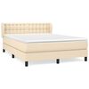 vidaXL Cama box spring con colch&oacute;n tela color crema 140x190 cm